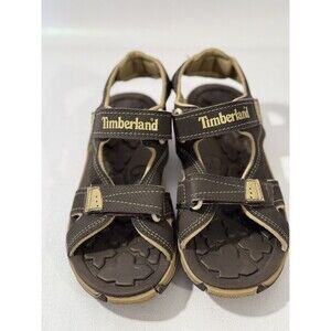 TIMBERLAND YOUTH BROWN SUMMER BEACH OUTDOOR ADJUSTABLE SANDALS SZ 1